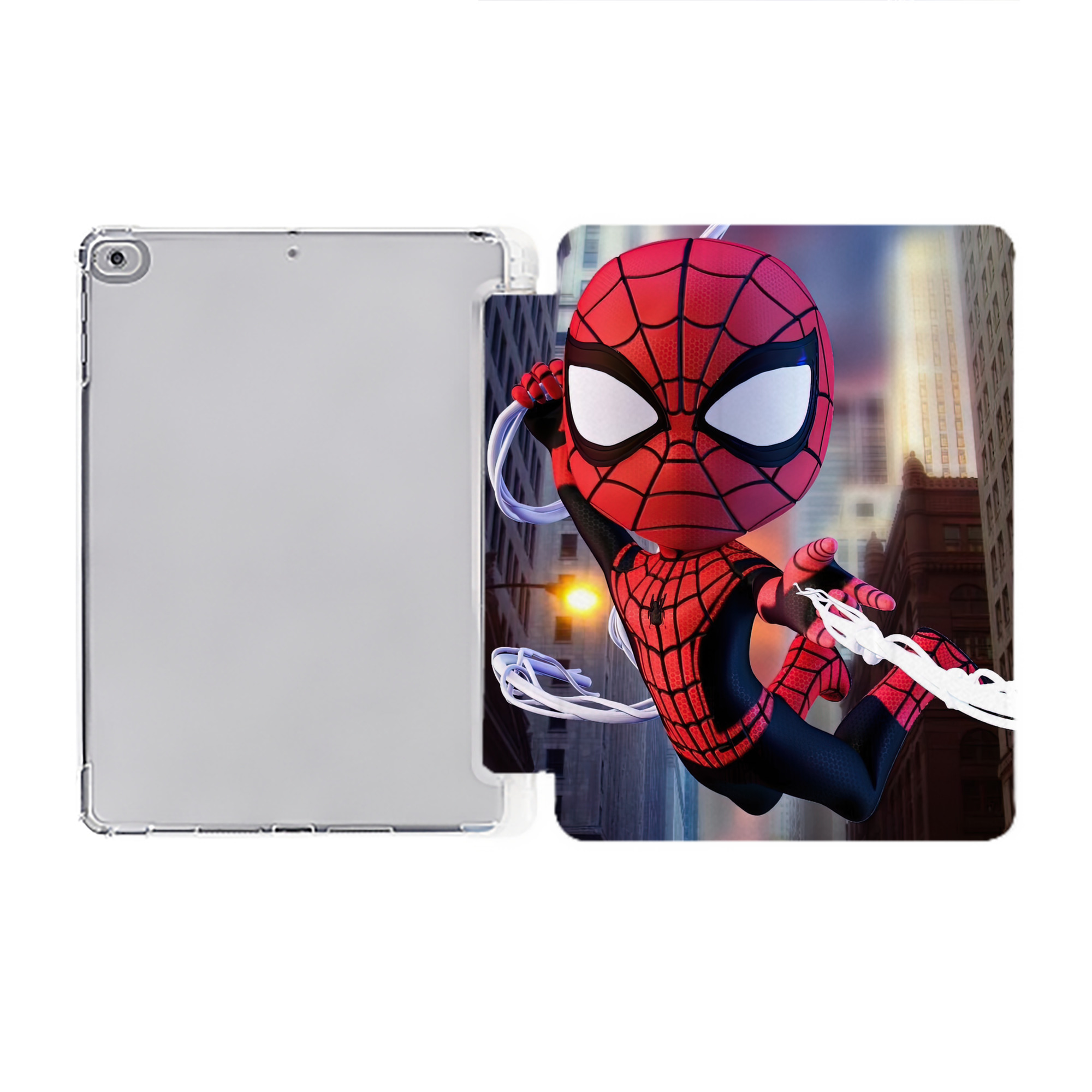 （画像用） Spider Man スパイダーマン IPad ケース ペン収納付き 三つ折りスタンド PUレザー×シリコン 対応機種9.5/10.5/10.9インチ